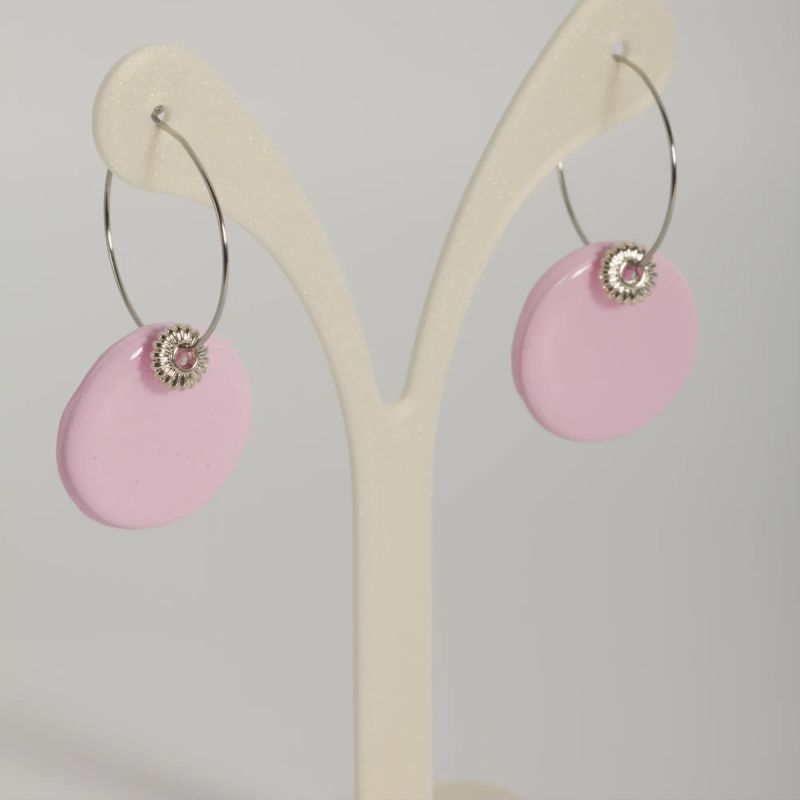 Boucles rose violet pastel