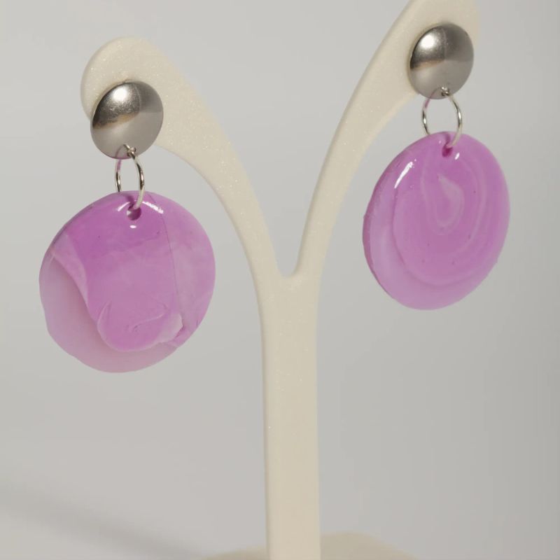 Boucles rose violet pastel