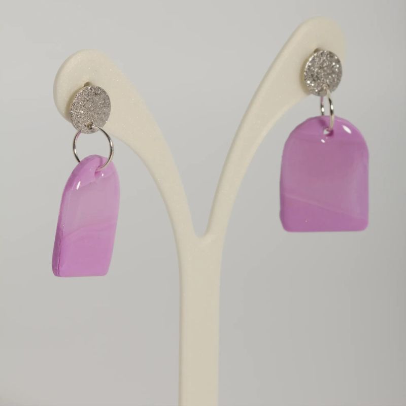 Boucles rose violet pastel